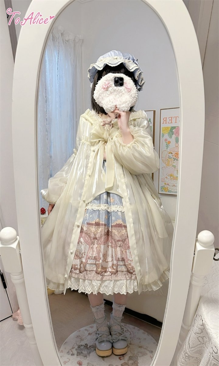 画像37: 【ToAlice】L959シフォンフード付きバルーンアウター (37)