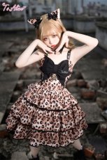 画像8: 【ToAlice】L999ハートレオパードティアードジャンパースカート【30％OFF】 (8)