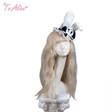 画像1: 【ToAlice】LS159白うさぎトランプハット (1)