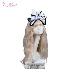 画像1: 【ToAlice】LS160白うさぎリボンカチューシャ (1)
