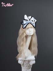 画像2: 【ToAlice】LS160白うさぎリボンカチューシャ (2)
