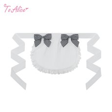 画像1: 【送料無料】LS165 ストライプリボン付ミニエプロン《予約限定》【計5000円以上】 (1)