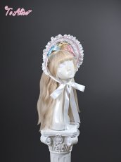 画像2: 【To Alice】LS180 パステルリボンハーフボンネット (2)