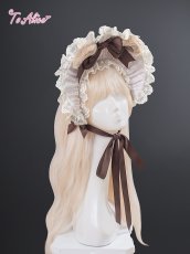 画像2: 【ToAlice】LS228アンティークくま耳ハーフボンネット (2)