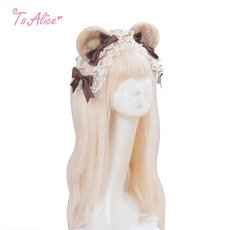 画像1: 【送料無料】LS229 アンティークくま耳ヘッドドレス《予約受付》【計5000円以上】 (1)