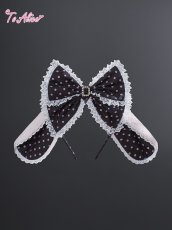 画像2: 【送料無料】LS253 うさ耳付きドットフリルリボンカチューシャ《予約受付》【計5000円以上】 (2)