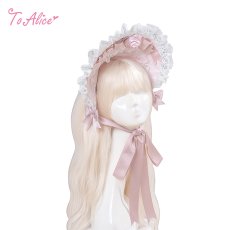 画像1: 【送料無料】LS278 ローズ・リボンハーフボンネット《予約受付》【計5000円以上】 (1)