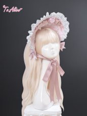 画像2: 【送料無料】LS278 ローズ・リボンハーフボンネット《予約受付》【計5000円以上】 (2)