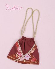 画像1: 【ToAlice】P280花魁風和柄巾着袋【50％OFF】 (1)