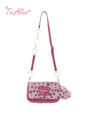 画像1: 【Last one】【ToAlice】P734ハートチェーンレオパードミニバッグ【50％OFF】 (1)