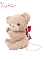 画像2: 【ToAlice】P816 StrawberryBearぬいぐるみショルダーバッグ (2)
