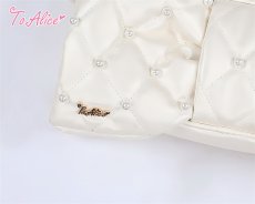 画像5: 【To Alice】P870ぷっくりパールキルティングビッグリボンバッグ (5)