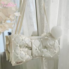 画像7: 【To Alice】P870ぷっくりパールキルティングビッグリボンバッグ (7)