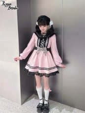 画像5: 【Puppet Bombs】QS42 ハートレースアップリボンベレー帽【30％OFF】 (5)