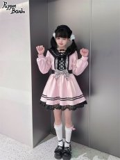 画像4: 【Puppet Bombs】QS42 ハートレースアップリボンベレー帽【30％OFF】 (4)