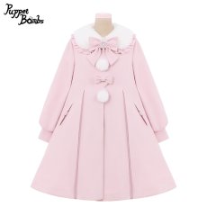 画像2: 【PuppetBombs】Q103 ケープ付きスカラップリボンコート (2)