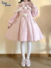 画像13: 【PuppetBombs】Q103 ケープ付きスカラップリボンコート (13)