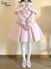 画像14: 【PuppetBombs】Q103 ケープ付きスカラップリボンコート (14)