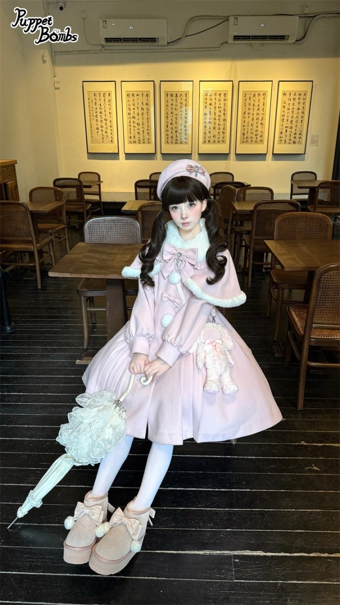 画像42: 【PuppetBombs】Q103 ケープ付きスカラップリボンコート (42)