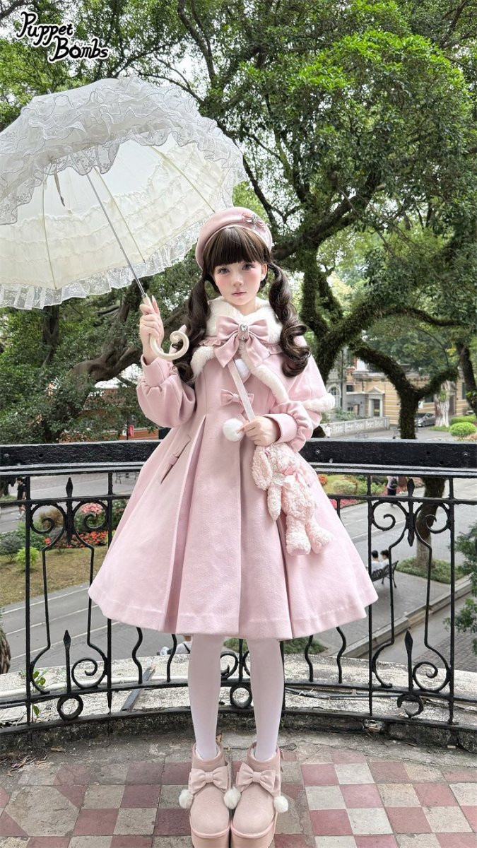 画像38: 【PuppetBombs】Q103 ケープ付きスカラップリボンコート (38)