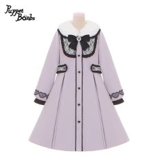 画像1: 【PuppetBombs】Q106 ハートレース＆ティペット付きコート (1)