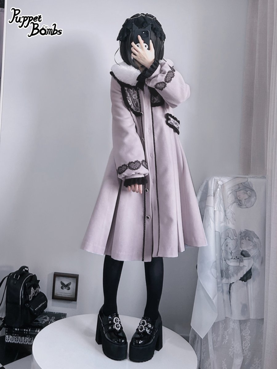 画像7: 【PuppetBombs】Q106 ハートレース＆ティペット付きコート (7)