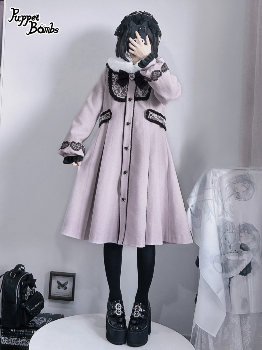 画像8: 【PuppetBombs】Q106 ハートレース＆ティペット付きコート (8)