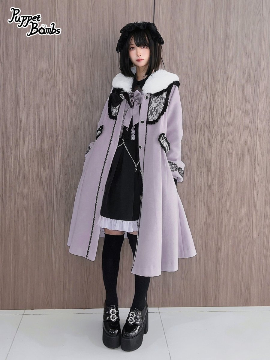 画像11: 【PuppetBombs】Q106 ハートレース＆ティペット付きコート (11)