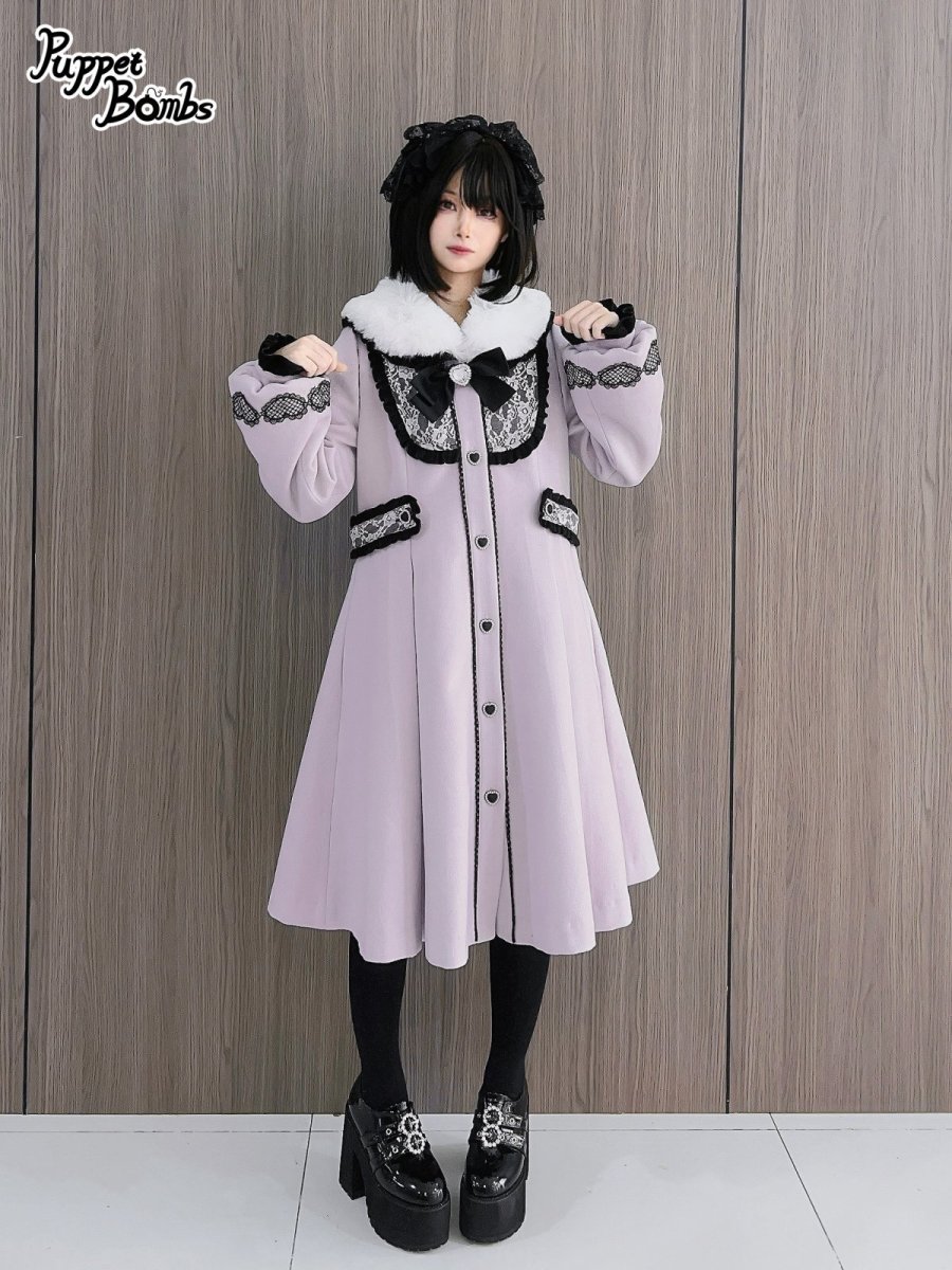 画像13: 【PuppetBombs】Q106 ハートレース＆ティペット付きコート (13)