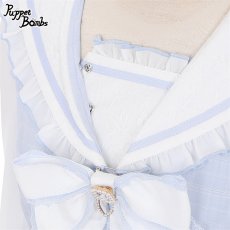 画像3: 【Last one】【Puppet Bombs】Q111 チェック切り替えセーラーワンピース【30％OFF】 (3)