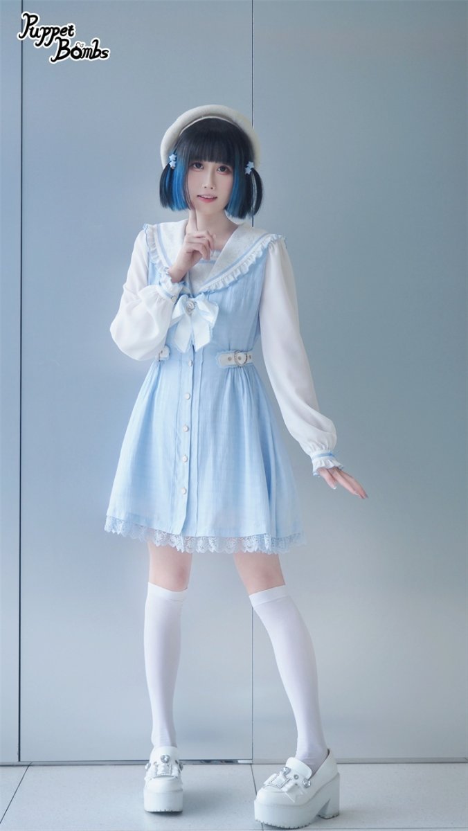 画像8: 【Last one】【Puppet Bombs】Q111 チェック切り替えセーラーワンピース【30％OFF】 (8)