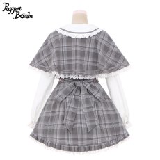 画像2: 【Last one】【PuppetBombs】Q112 探偵チェックワンピースセット (2)