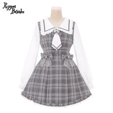 画像3: 【Last one】【PuppetBombs】Q112 探偵チェックワンピースセット (3)