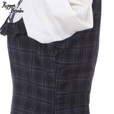 画像3: 【PuppetBombs】Q117 レイヤード風レースアップチェックワンピース【30%OFF】【期間限定】 (3)