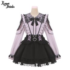 画像4: 【PuppetBombs】Q119 レース切り替えフリルブラウス (4)