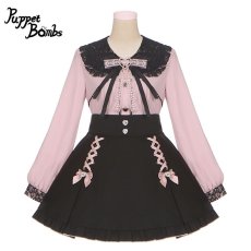 画像2: 【Puppet Bombs】Q10 レースアップハイウエストスカート【50%OFF】 (2)