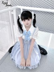 画像4: 【Puppet Bombs】Q128 ハートレースビジューリボンブローチ付きブラウス (4)