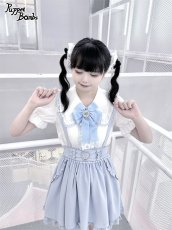 画像6: 【Puppet Bombs】Q128 ハートレースビジューリボンブローチ付きブラウス (6)