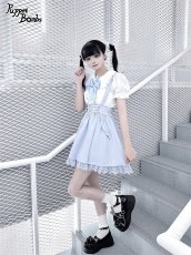 画像9: 【Puppet Bombs】Q128 ハートレースビジューリボンブローチ付きブラウス (9)