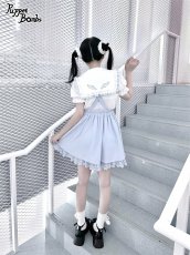 画像12: 【Puppet Bombs】Q128 ハートレースビジューリボンブローチ付きブラウス (12)