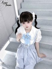 画像5: 【Puppet Bombs】Q128 ハートレースビジューリボンブローチ付きブラウス (5)