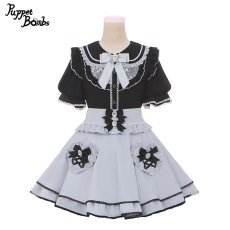 画像2: 【PuppetBombs】Q132 ビジューリボンハートポケットスカート【30%OFF】 (2)