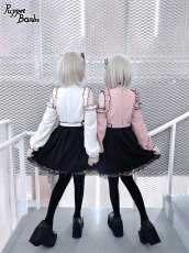 画像15: 【PuppetBombs】Q133 オフショルリボンドッキングワンピースセット【30%OFF】【期間限定】 (15)