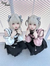 画像9: 【PuppetBombs】Q133 オフショルリボンドッキングワンピースセット【30%OFF】【期間限定】 (9)
