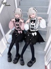 画像7: 【PuppetBombs】Q133 オフショルリボンドッキングワンピースセット【30%OFF】【期間限定】 (7)