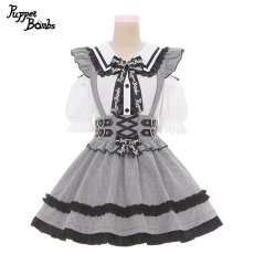 画像3: 【PuppetBombs】Q136格子柄フリルサス付きスカート【30%OFF】 (3)