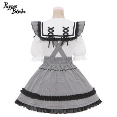 画像4: 【PuppetBombs】Q136格子柄フリルサス付きスカート【30%OFF】 (4)