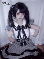 画像12: 【PuppetBombs】Q136格子柄フリルサス付きスカート【30%OFF】 (12)