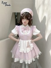 画像7: 【PuppetBombs】Q137 ギンガムチェックメイドレイヤード風ワンピース【30%OFF】【期間限定】 (7)