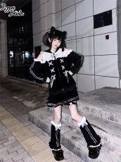 画像32: 【PuppetBombs】Q14オープンショルダーレースアップパーカー (32)